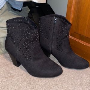 Black heeled booties